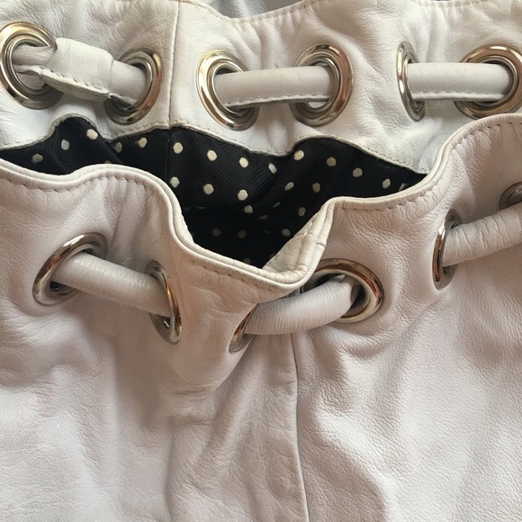 Furla hobo small tote genuine leather purse white - Picture 7 of 11